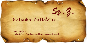 Szlanka Zoltán névjegykártya