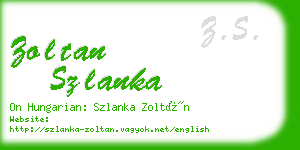 zoltan szlanka business card